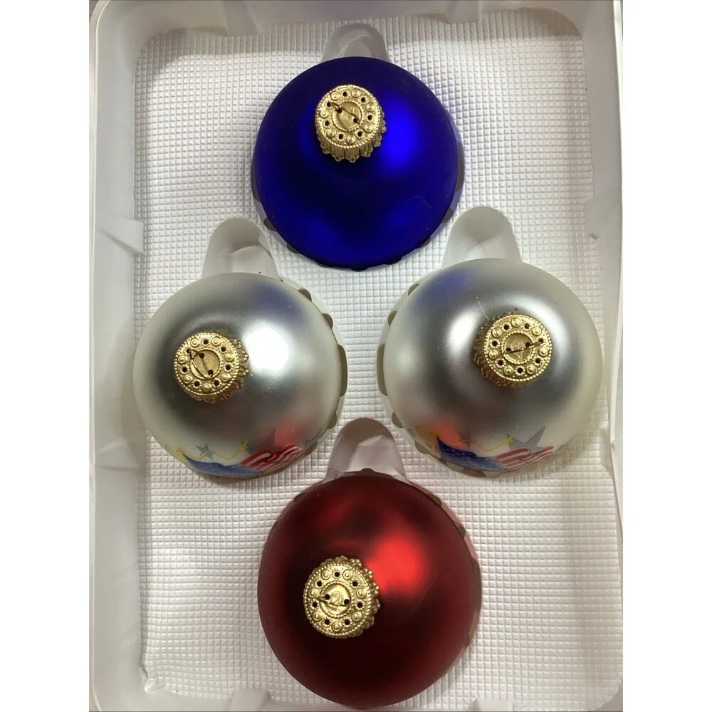 Krebs Glass Patriotic Christmas Ornament God Bless America 3